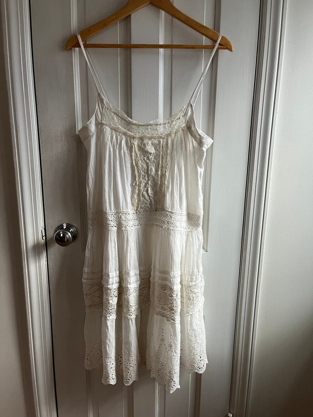 Antica Sartoria Giacomo Cinque Positano Italy Boho Lace Dress Ivory S/M